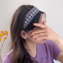 키메라제이 폴리스 에스닉 와이드 반다나 헤어밴드