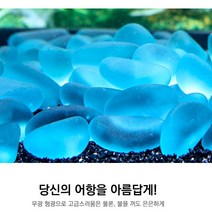 별도표기 FISH 형광 야광돌 500g 어항 꾸미기 장식 구피 키우기, 2-무광돌-화이트