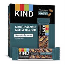 카인드 바 다크 초콜릿 40g 글루텐 프리 6g 프로틴, 넛츠 & 씨 솔트 (Nuts & Salt Sea), 6개입