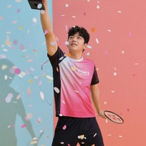 요넥스 221TS029M 남성 배드민턴 반팔 티셔츠 핑크