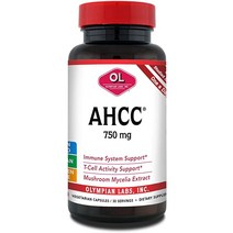 Olympian Labs 프리미엄 AHCC 보충제 캡슐당 AHCC 750mg - 면역 건강 간 기능 및 자연 살해 세포 활동 지원 - 30캡슐