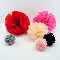 핌스토리 종이꽃볼 파티장식 소사이즈, 1개, 빨강