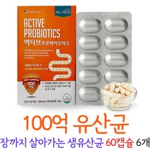 생유산균 100억유산균 프로바이오틱스 캡슐 식약처인정 장 건강 100억마리 유사균 유상균, 6개, 60캡슐