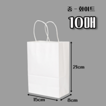 미니 선물용 종이 가방 10개 25개 50개 100개 컬러 무지 옷가게 쇼핑백 소량 작은 선물백 답례품 기념품 포장 선물백 어린이집 구디백 소형 종이백 캔들 마카롱 쿠키 쇼핑백, 중 - 화이트, 10매