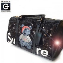 Moden 곰돌이 여성 골프가방 여행용 보스턴백, 그린멀티