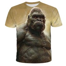 공룡피규어 고질라 대 콩 킹 3D 프린트 티셔츠 어린이 패션 반팔 남아여아 키즈 상의 선물, [03] 120cm, [04] CT-1875