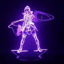 오버워치 3D 아크릴 스탠드 무드등 만들기 LED DIY 조명 취침등 집들이 선물, 화이트 크랙 터치, 456 솜브라