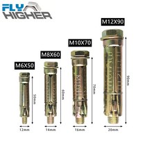 앙카볼트 M681012 육각 가 있는 견고한 콘크리트 확장 실드 앵커 61, M10x70-  4PCS
