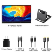 휴대용 모니터 15.6 인치 4K UHD 3840*2160 IPS HDR 400 Nits 듀얼 스피커게임 노트북 Xbox PS4/5 스위치 스마트 호환, With foldable stand_JP 플러그