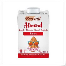 ECOMIL Plain almond milk without added sugar 에코밀 무설탕 플레인 아몬드 밀크 500ml 4개