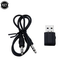 2 인 1 무선 USB 블루투스 5.0 송신기 수신기 미니 3.5mm AUX 스테레오 음악 어댑터 자동차 라디오 TV 이어폰, 01 Black