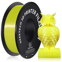 휴비나인 3d펜잉크 GEEETECH 3d 실크 PLA 필라멘트 3D 프린터 소재 안전 진공 포장 특수 색상 버블 프리 용 1kg175mm 스풀 와이어, Silk Yellow+미국
