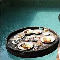 빌라 수영장 물 플로팅 쟁반 트레이 호텔 소품 사진, 라운드 블랙 80