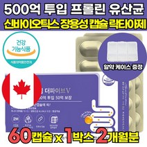 식약처 식약청 인증 인정 500 억 투 신 프로 프리 바이오 스틱 스틱스 틱스 프롤린 생 생착 유산균 알약 장용성 캡슐 락토바실러스 락토바실루스 플랜타룸 가세리 카제이 애시도필러스, 60캡슐 X 1박스 (2개월분)