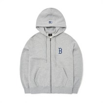MLB 베이직 빅로고 기모 후드집업 B (Melange Grey) 704706