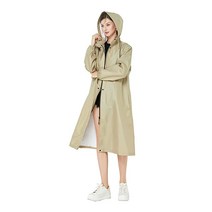 여성용 긴 우비 레인 재킷 코트 좁은 소매 아므리 그린, X-Large, Khaki