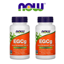 NOW Foods 나우푸드 EGC 녹차 추출물 400mg 90정 2팩 카테킨 그린티 EGCg 녹차나무, 1개, 기본