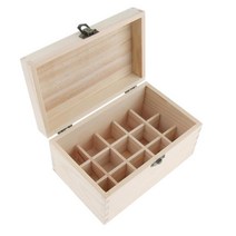 GHSHOP 에센셜 오일 디스플레이 운반용 목재 보관함, 18cm, 나무, 나무
