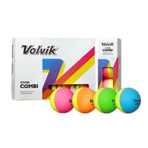 [비비드골프공] 볼빅 비비드 콤비 무광 3피스 골프공, 색상혼합, 12구