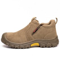 남자방한화 겨울 작업화 안전화 복합 섬유 발가락 가죽 부츠 작업 남자 레이스없이 Kevlar 안티 스매싱 펑크 용접 끈없이