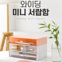 책상위 서류보관함 집기류 정리함 티백 정리함 데스크테리어, 3칸, 블루