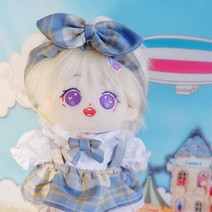 20cm 아이돌 스타 인형 솜 뭉치 봉제 애착 여자 원피스 블라우스 헤어밴드 옷 꾸미기, 20cm + bql