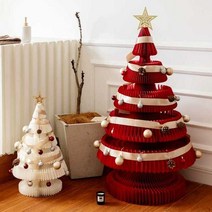 크리스마스 접이식 종이 트리 미니 나무 장식 소품, A형 그린 높이 147cm 액세서리 랜덤