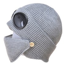 스노우보드비니 여자 겨울 니트 커프 비니 모자 고글 얼굴 마스크 니트 귀달이 세트