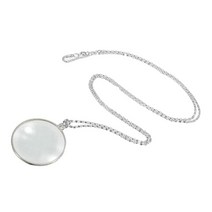 돋보기 독서 안경 펜던트 쥬얼리 광학 체인 목걸이 Neckglasses 휴대용 Monocle, [01] Silver, 01 Silver