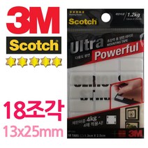 3M 초강력 미니 사각 양면 아크릴 폼 테이프 18P 염화비닐 부착 플라스틱