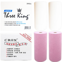 미트페이퍼 화이트 핑크 타올 2롤 정육 수산 다용도 흡수지 쓰리킹 크록스, 2. 크록스 핑크흡수지 핑크 2롤