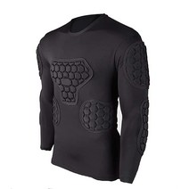 TOPWISE 바디 세이프 가드 패딩 압축 셔츠 긴소매 어깨 늑골 가슴 보호대 축구 농구 페인트볼 럭비 파쿠르 익스트림 운동용 116037, X-Large_Long Sleeve Shirt#hone