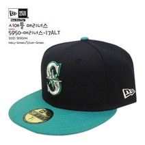 [뉴에라][슈즈네][정품] MLB 어센틱 시애틀 매리너스 얼트 야구모자 사이즈캡 59FIFTY 메이저리그 선수모자 미국직배송