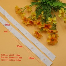 티단추 기구 동대문 사이즈 조절 아일렛 펀치 똑딱이 단추 25 야드몫 스냅 버튼 테이프 스냅 리본 혼합 블랙 화이트 스터드 천 기저귀 패브릭 테이프 버튼, 흰색 50mm, 5야드