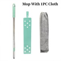 텔레스코픽 먼지 브러시 긴 손잡이 간격 클리너 침대 옆 소파 제거 가정용 청소 도구, Mop With 1PC Cloth