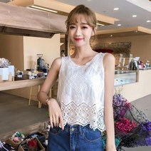 예니브 여성티셔츠 레이스 쉬폰 스판 나시티 민소매 여성 블라우스 민소매나시