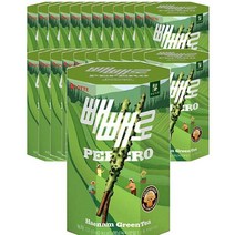 롯데 Pepero 녹차 빼빼로 하남그린티 운동회 초등학생 편의점 간식 탕비실 사무실 등산 막대과자 132g, 24개