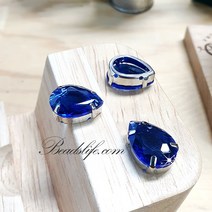 비즈라이프 13*18mm투명 글라스 물방울 캡보석 4개, 1봉, 샤파이어