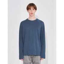 James Perse Men Vintage Cotton Raglan Pullover - Blue