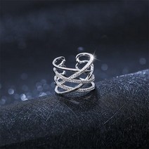 더블크로스 패션 반지 링 커스텀 예쁜 큐빅 검지 약지 스타일 블링 쁘띠