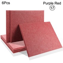방음 부스 6 Pcs 사운드 흡수 소재 Acoust 절연 Absorcion 패널 도어 씰 스트립 홈 음악 스튜디오 벽, [01] Rectangle, [10] 17--Purple Red, [02] 0.9cm High Density