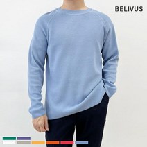 빌리버스 남자 니트 BDT360 라운드 긴팔 티셔츠
