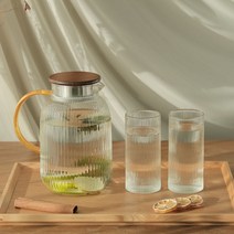 내열유리 냉장고 물병 B타입 1.8L 컵 320ml 2p 세트, 이든 세트_(물병B+컵 4-2x2p)