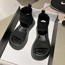 미루시노 니트재질 스트랩 통굽 4cm 여름 샌들 SUMS006