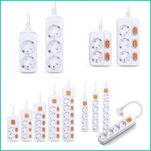 현대 접지 멀티탭 2구 3구 4구 5구 6구 16A 메인스위치 개별 과부하차단, 4.개별 절전형 2구 1.5M(16A)