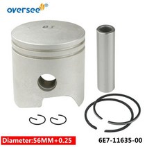 보트부품 보트용품 6E7-11635 피스톤 56.25mm 선외기 모터 용 2T 9.9HP 15HP Oversize 025 Parsun Hidea Seapro HDX 6E7-1163, PISTON AND RINGX1