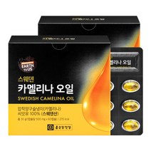 종근당건강 스웨덴 100% 유기농 카멜리나 오일 500mgX60캡슐X2박스불포화지방산 토코페롤, 단품, 단품
