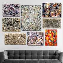 셀러허브 잭슨폴록 명화 인테리어액자 No1 12 캔버스 20호 73x53cm, 8번/캔버스액자(옆면흰색)