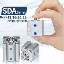 공압 실린더 더블 액팅 컴팩트 에어 SDA16 20 25 32 40 50 63 180/100 시리즈 5-100mm 스트로크, Stroke 100mm, Bore 80mm