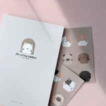 [바보사랑] 마이 리틀 패밀리 펫 다이어리 반려동물 수첩, 타입:다이어리＆고양이스티커